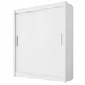 Moderner Kleiderschrank mit Schiebetüren, 150x200x58 cm, Weiß