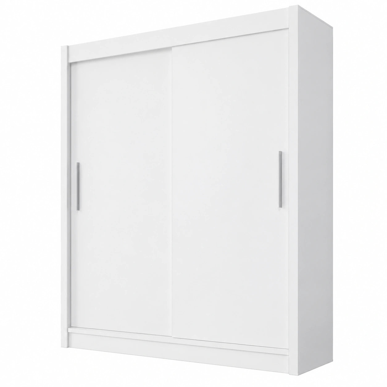 Moderner Kleiderschrank mit Schiebetüren, 150x200x58 cm, Weiß