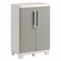 Keter Outdoor Kunststoffschrank, niedrig, Beige, 68x39x97 cm, inkl. verstellbarem Regalboden, UV-beständig