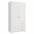 Moderner HARRY Kleiderschrank in Weiß - Kompakter 2-türiger Drehschrank für Schlafzimmer, 101 x 176 x 51 cm