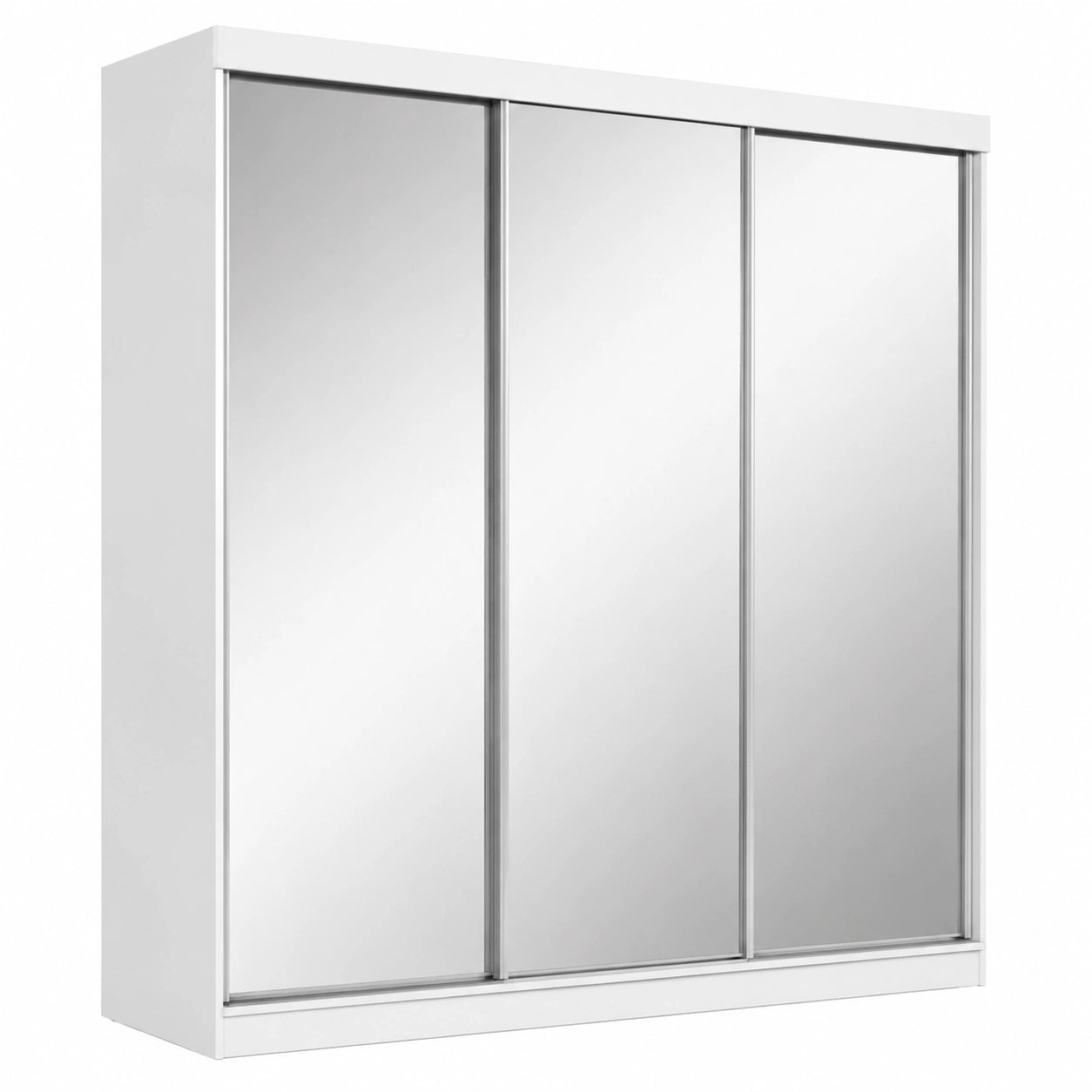 Großer Schiebetürenschrank mit Spiegel, Kleiderschrank 250x215x62 cm, Mehrzweck-Schlafzimmermöbel mit Kleiderstangen und Schubladen