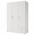 Stella Trading BASE Moderner Kleiderschrank, Drehtüren, Weiß, Verschiedene Größen