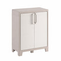 Keter Gulliver wetterfester Kunststoffschrank, niedrig, beige, 80x44x100 cm, mit Regalböden, für Innen- und Außenbereich