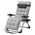 Ergonomischer Zero Gravity Klappstuhl mit Kissen und Becherhalter, belastbar bis 200kg, ideal für Garten und Strand, Farbe: Grau