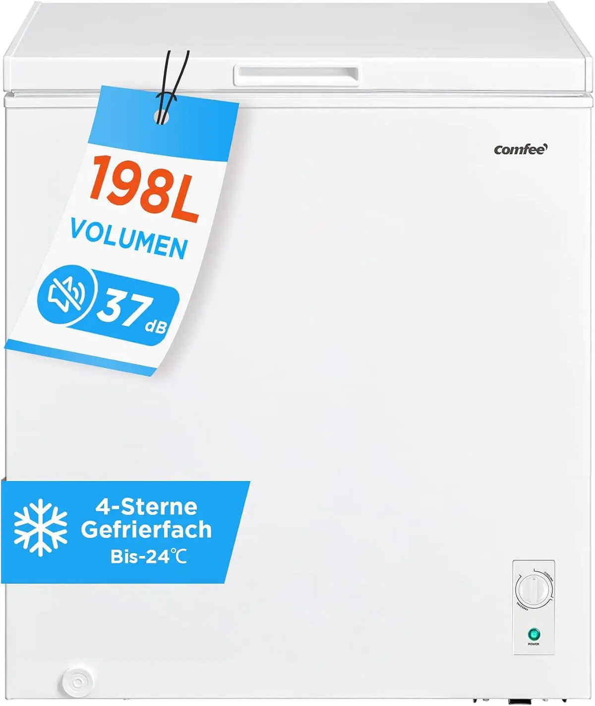 Comfee Gefriertruhe, 198 L, freistehend, 37 dB