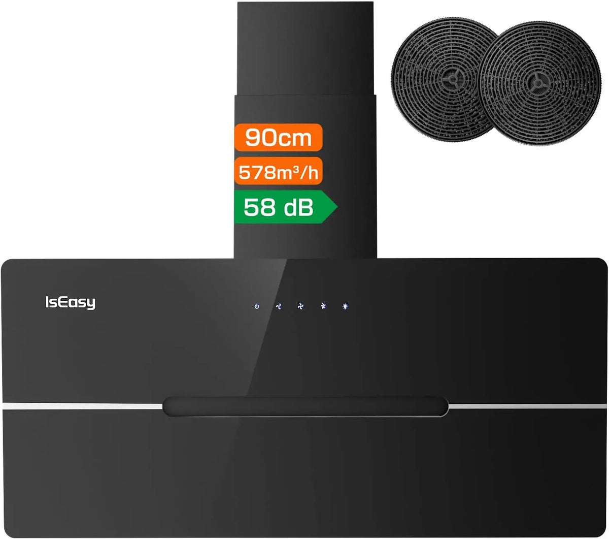 IsEasy Dunstabzugshaube, Umluft, Schwarz, 58 dB