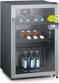 SEVERIN Kühlschrank, 118 L, Schwarz und Silber, FSK 8840