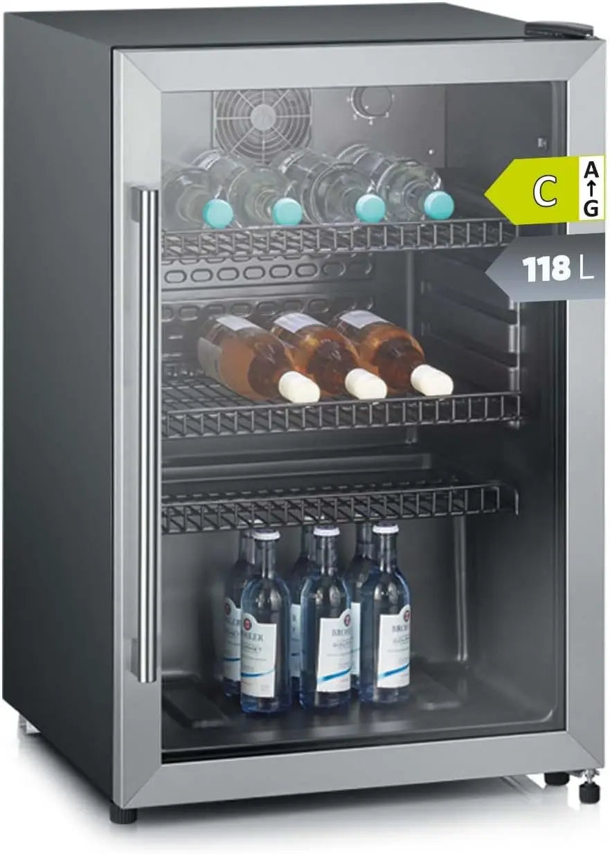 SEVERIN Kühlschrank, 118 L, Schwarz und Silber, FSK 8840