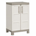 Keter Excellence niedriger Kunststoffschrank, Beige/Taupe, 65x45x97 cm