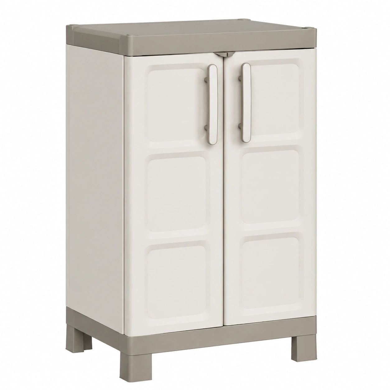 Keter Excellence niedriger Kunststoffschrank, Beige/Taupe, 65x45x97 cm