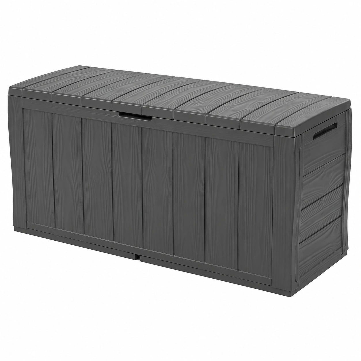 Keter Aufbewahrungsbox, Holzoptik, abschließbar, 117x45x57,5 cm, 270 L, Graphit