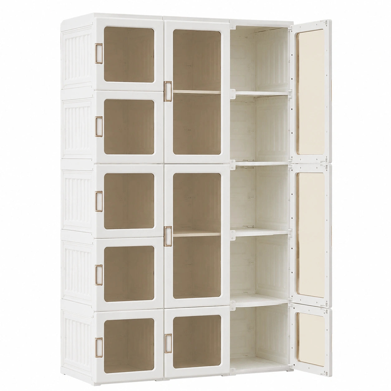 Dripex Faltbarer Kleiderschrank 104x170x50 cm, Magnettüren, einfacher Aufbau, für Schlafzimmer und Wohnzimmer, Weiß
