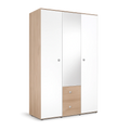 Moderner 3-türiger Babyzimmer-Kleiderschrank - Viel Stauraum in Eiche Sonoma und Weiß, 115 x 190 x 52 cm
