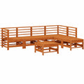 7-teiliges Garten-Lounge-Set aus massivem Kiefernholz in Wachsbraun von vidaXL, bequeme und moderne Outdoor-Möbel