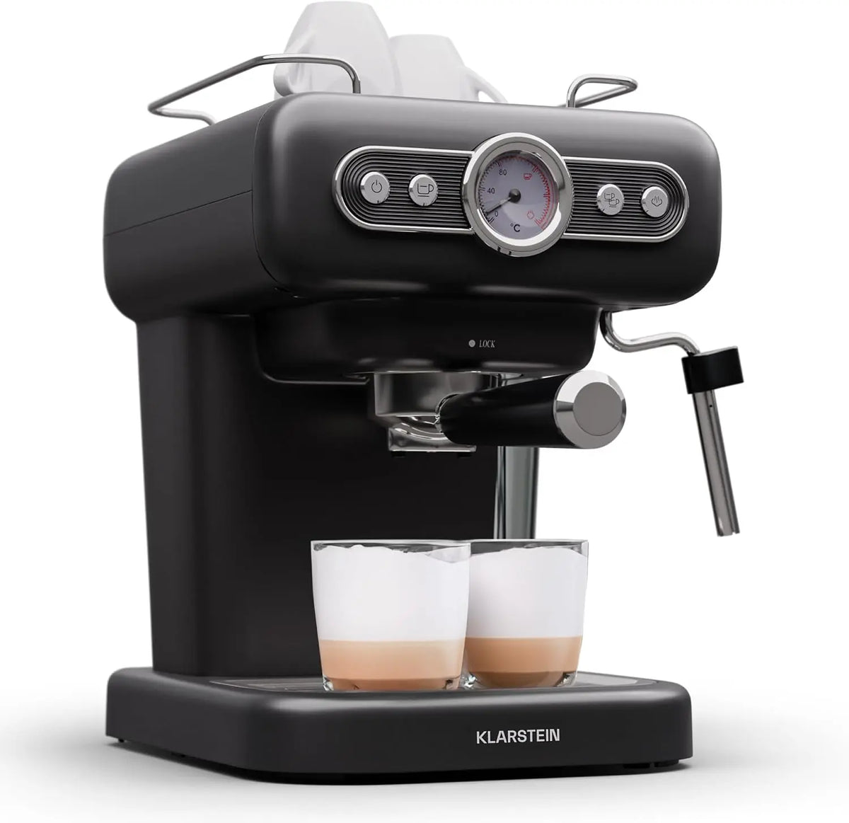 Klarstein Espressomaschine, Edelstahl, 950 W, 1,2 L
