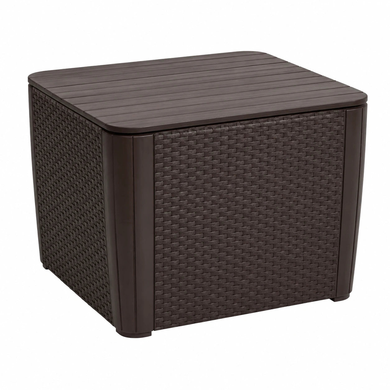Allibert Gartentisch Luzon Plus mit Stauraum, wetterfestes Rattan-Design, abnehmbarer Deckel, graphit