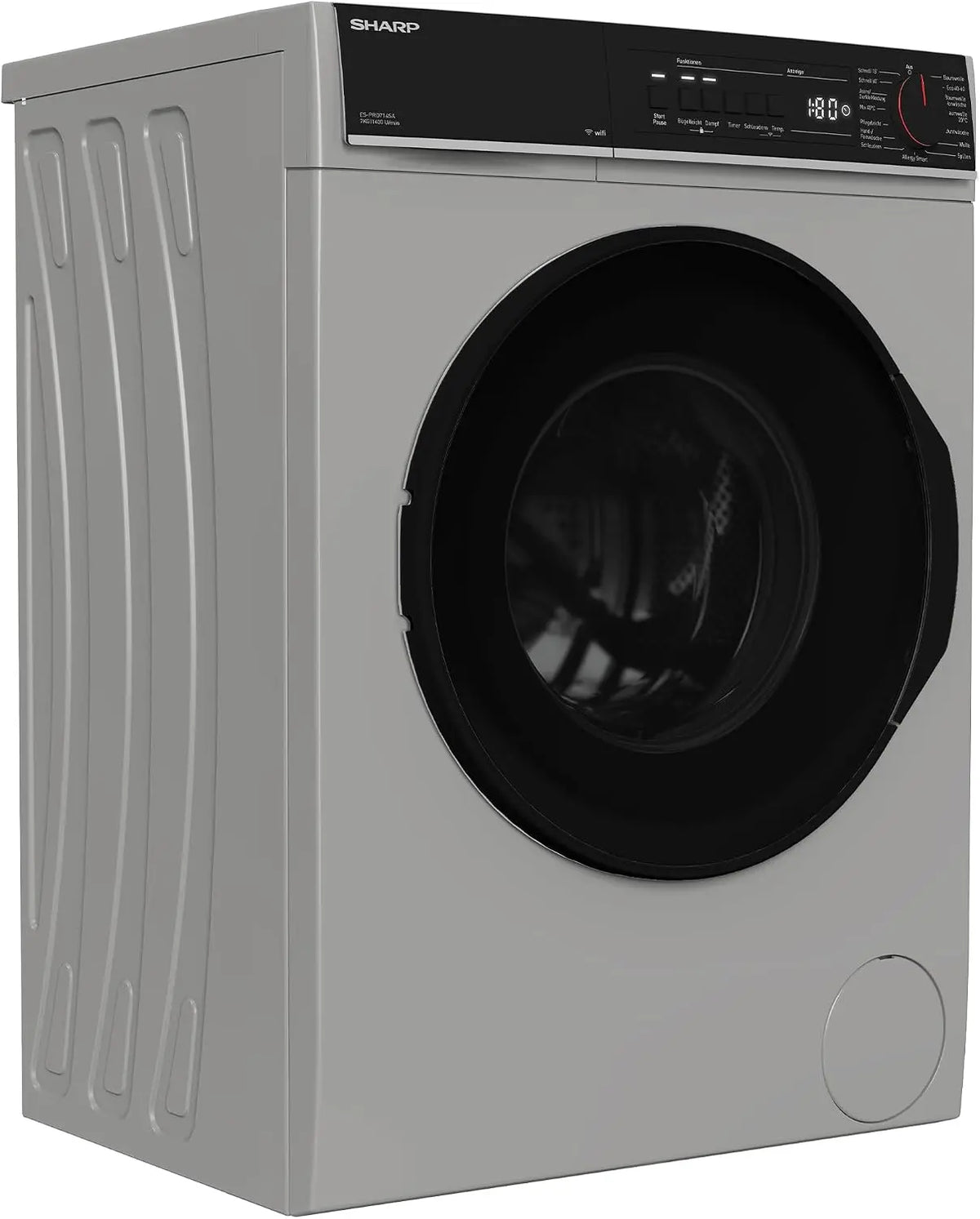SHARP Waschmaschine ES-PRO714SA-DE, Fassungsvermögen 7 kg, WLAN, Silber, 1400 U/min