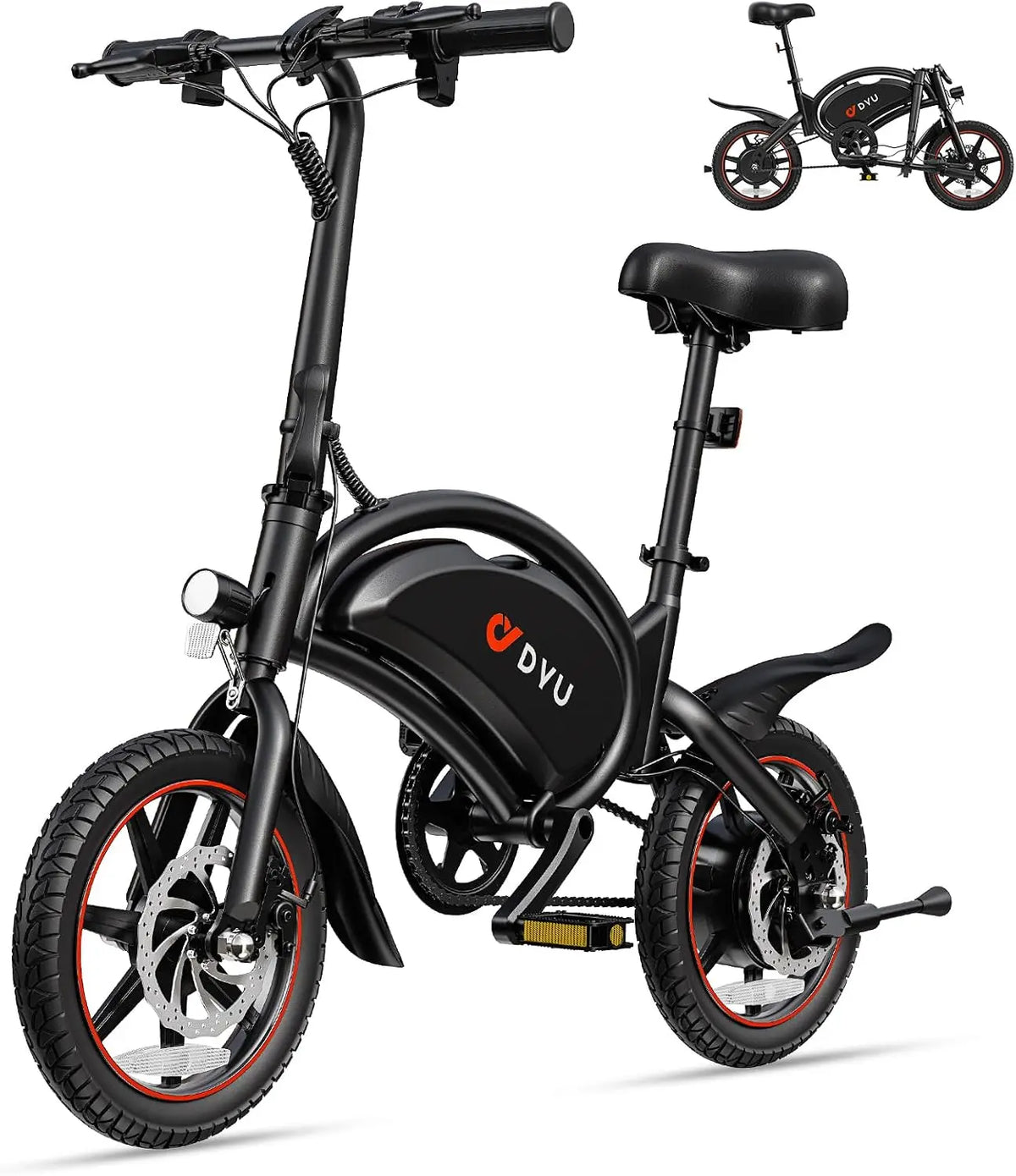 DYU E-Bike D3S, 14 Zoll, Reichweite bis 25 km, klappbar