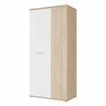 FORTE NET106 Mehrzweckschrank, 2-türig, Weiß mit Sonoma Eiche Dekor, 69x179x35 cm