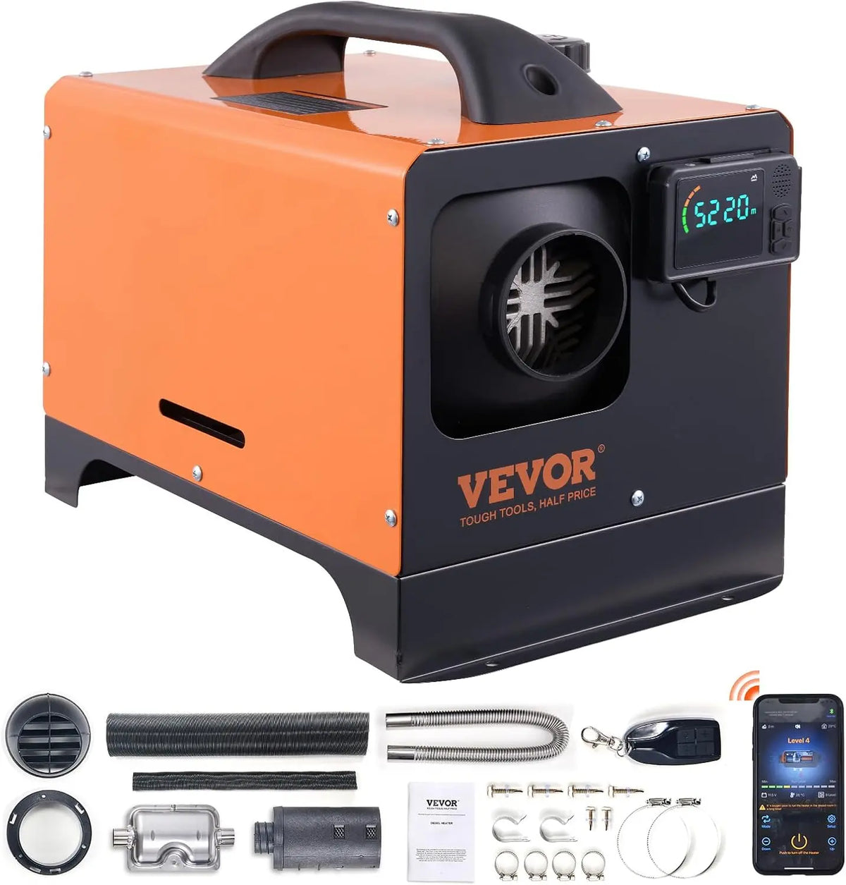 VEVOR Dieselheizung, Bluetooth, Fernbedienung, 5 kW, 12 V, App-Steuerung