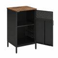 Vintage Metallschrank mit Doppeltür und verstellbaren Einlegeböden, 40 x 42,5 x 76 cm, braun-schwarz