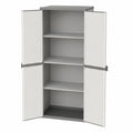 Mongardi Modulares Kunstharzschrank, wetterfest, 2 Türen, 3 Ablagen, 68 x 40 x 165 cm, Grau/Schwarz