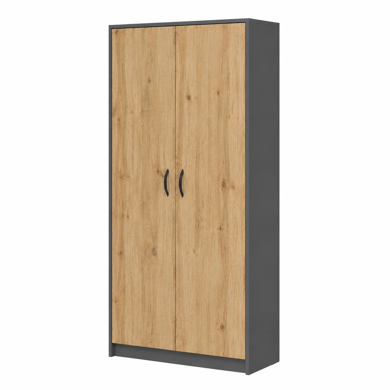 Moderner grauer Mehrzweckschrank 74cm x 180cm mit 6 Einlegeböden und Extrafach