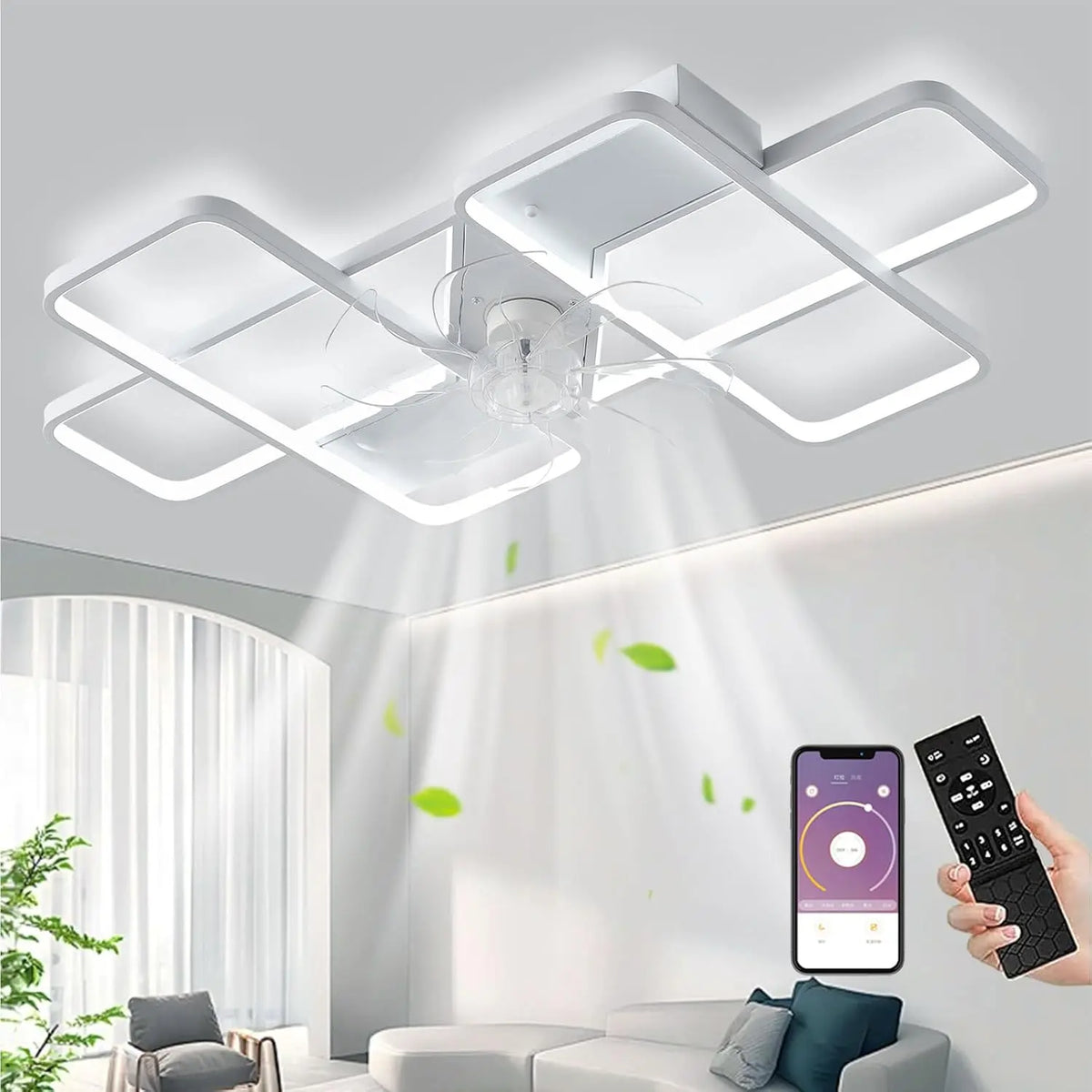 MiiR Deckenventilator, Fernbedienung, Weiß, 85 W