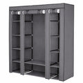Faltbarer Stoffkleiderschrank 175x150x45 cm in Grau von dibea
