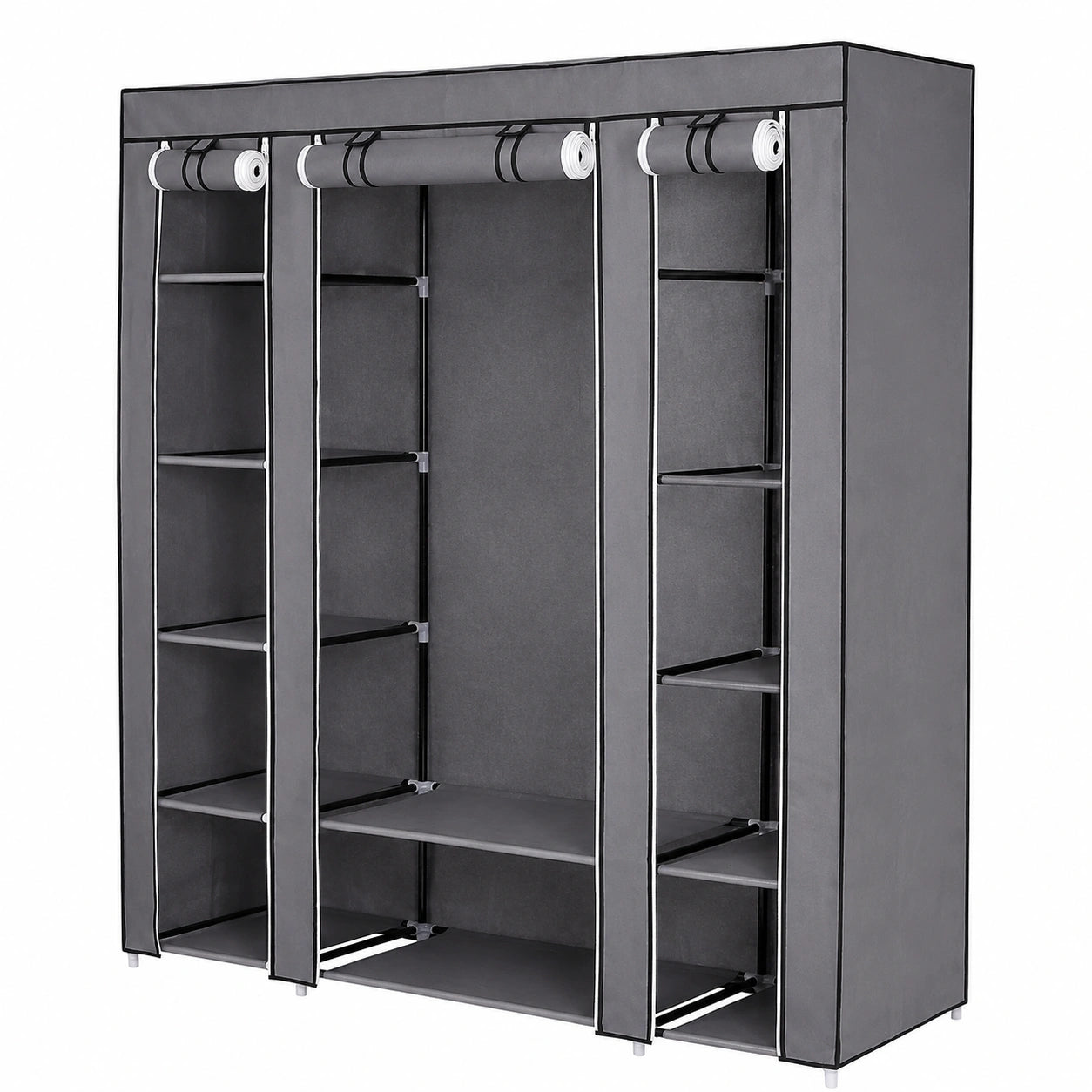 Faltbarer Stoffkleiderschrank 175x150x45 cm in Grau von dibea