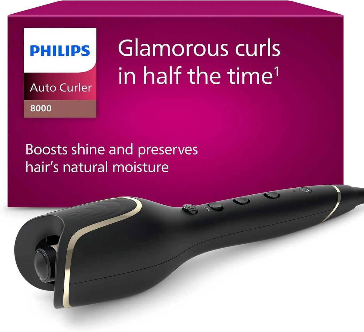 PHILIPS Lockenstab Lockenstab 8000, Schwarz, BHB876
