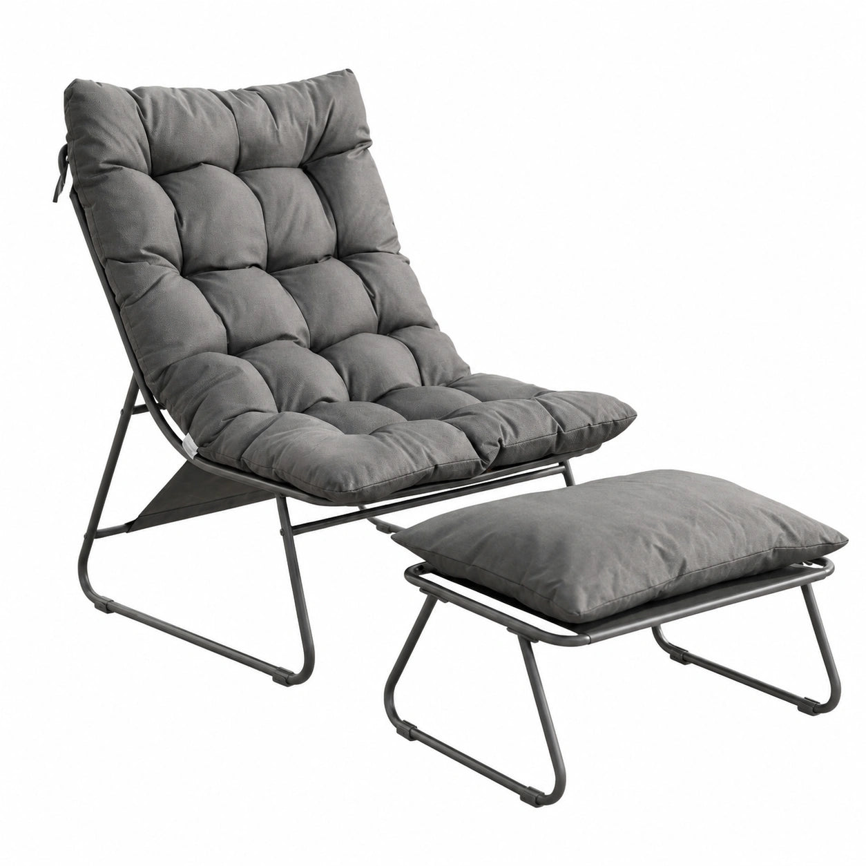 novaterra® Komfort-Loungesessel-Set für Außenbereich mit Fußhocker und Tisch