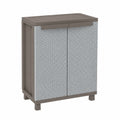 Rattan-Schrank mit Doppeltüren, verstellbarem Regal, innen/außen, Taubengrau, 68x37,5x91,5 cm
