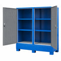 Blauer Stahlschrank für Gefahrstoffe mit natürlicher Belüftung, 1700x1800x700 mm, geeignet für Kleingebinde