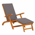 Verstellbare klappbare Liegestühle 2er-Set aus Akazienholz mit Polstern und Armlehnen, ideal für Garten, Terrasse, Balkon und Pool, wetterfest und ergonomisch