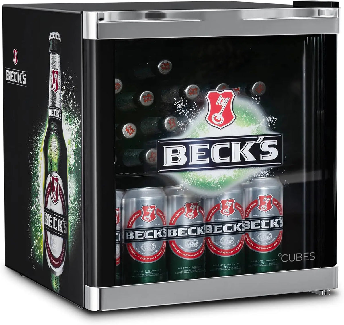 °CUBES Kühlschrank, 48 L, Schwarz und Grün