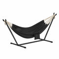 KESSER® Doppel-Hängematte mit Gestell für 2 Personen, bis 200 kg, inklusive Kissen, Beutel und Tasche, für Garten, Pool, Terrasse, Anthrazit