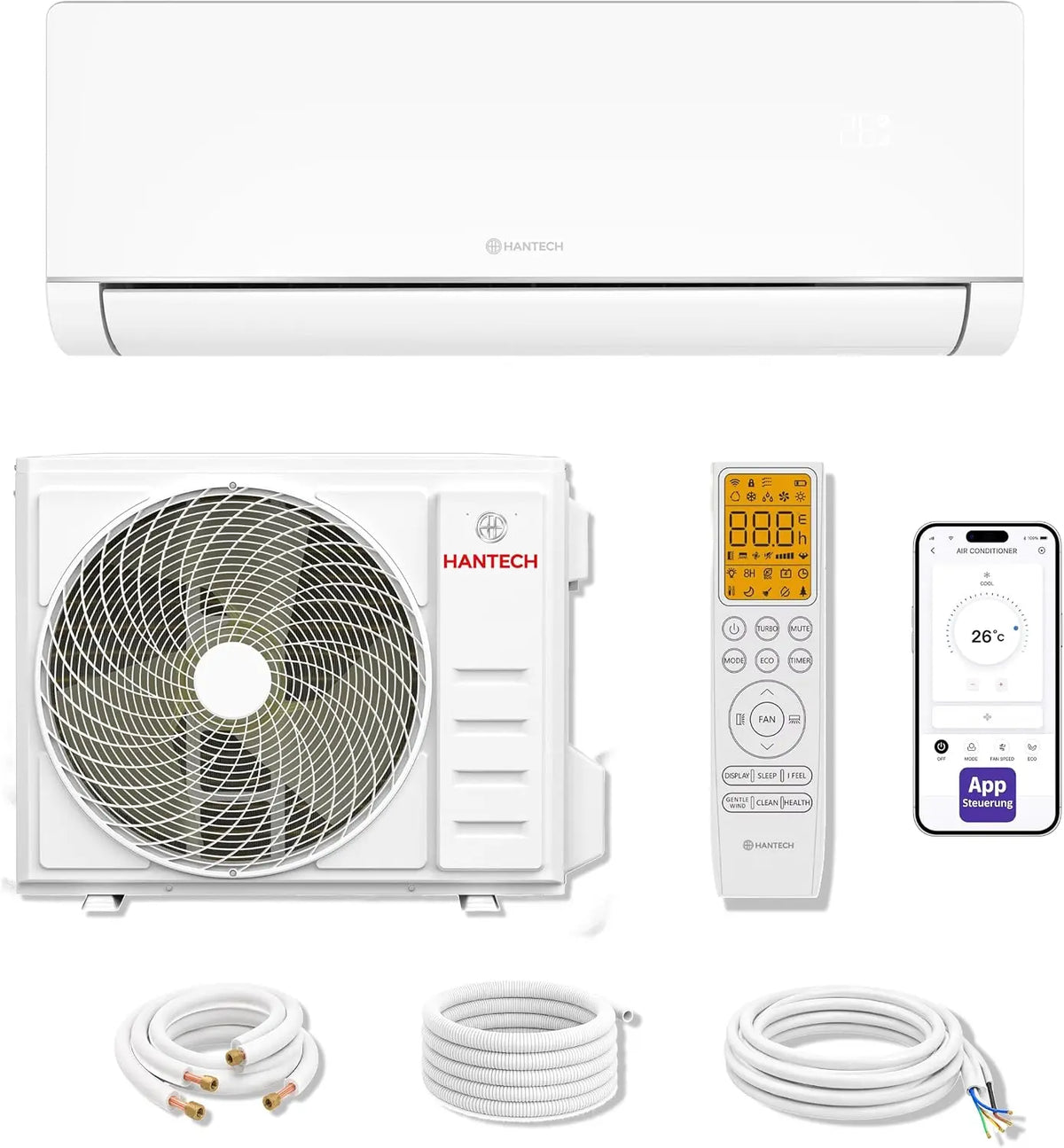 HANTECH Klimaanlage, 18000 BTU, WLAN, 5,2 kW
