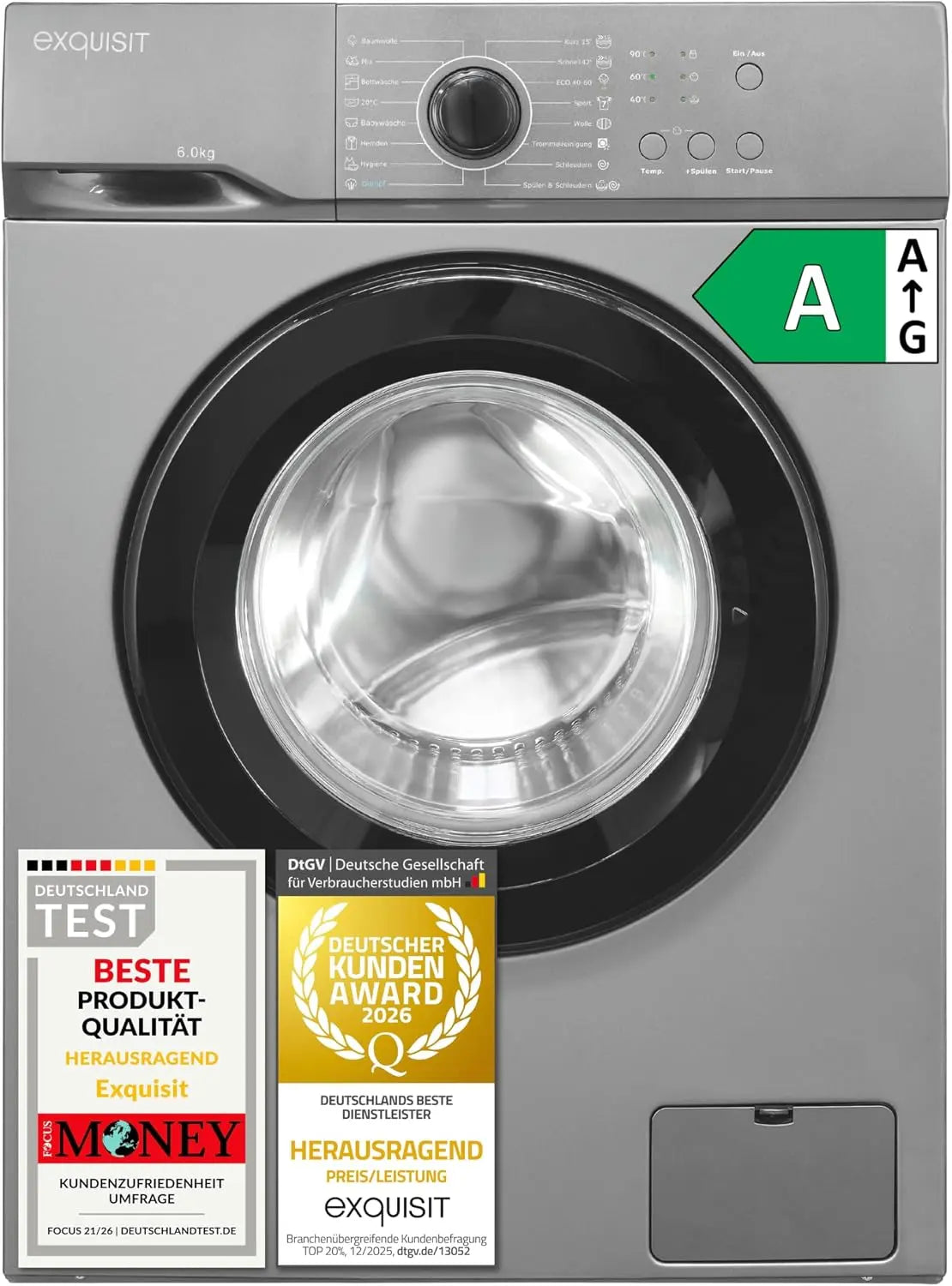 Exquisit Waschmaschine WA56110-021A, Fassungsvermögen 6 kg