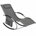 KESSER® Ergonomische Relaxliege mit Kopfkissen und Seitentasche, Wetterfest bis 150 kg, Grau