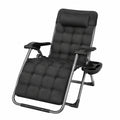 tillvex® Klappbare Sonnenliege bis 200kg - Verstellbare Relaxliege für Garten, Balkon & Terrasse mit Polster und Nackenkissen - Wetterfest in Anthrazit